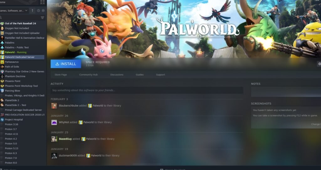 Palworld Dedicated Server Steam App