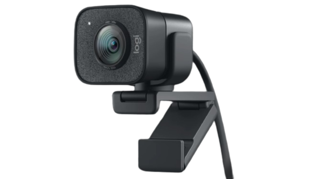 Image of a Logitech Stream cam in Graphite color scemene on white background