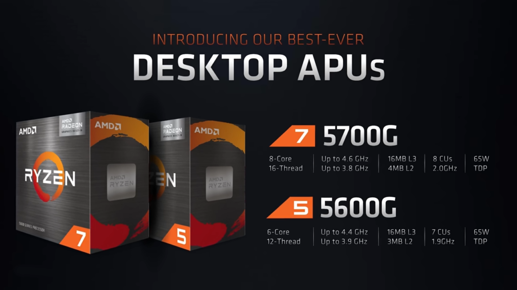 AMD Ryzen 5600G and 5700G