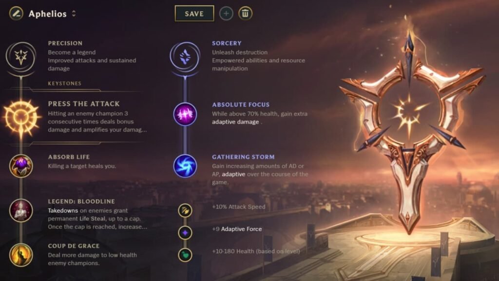 Aphelios Runes