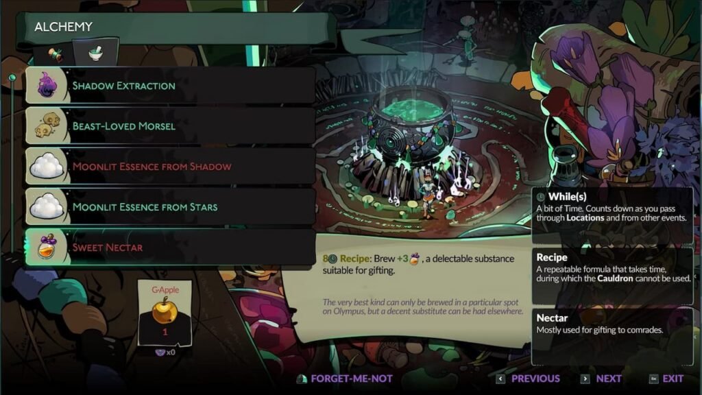 Alchemy screen Hades 2
