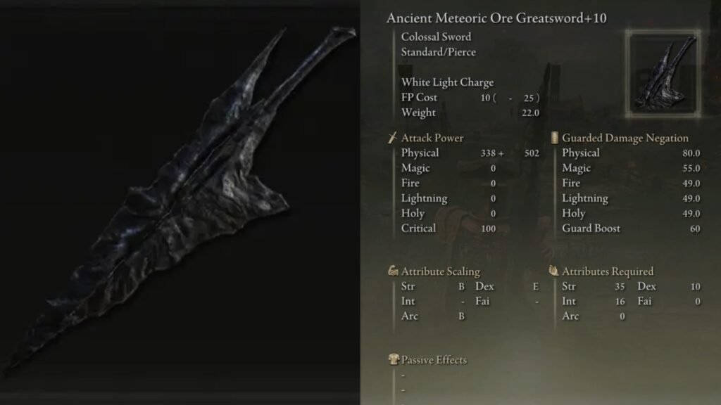 Ancient Meteoric Ore Greatsword
