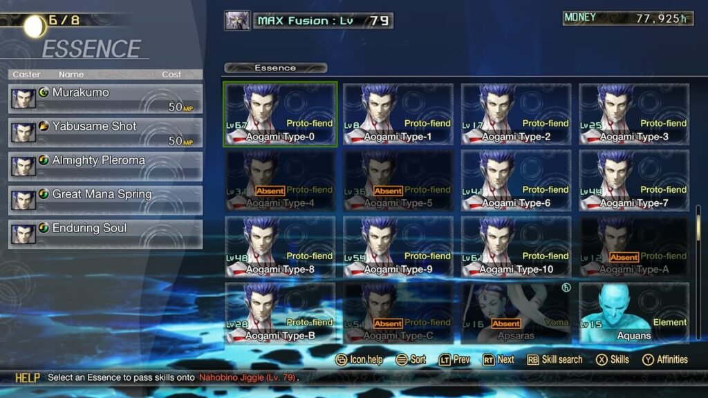 Aogami Type Skills Shin Megami Tensei 5 Vengeance