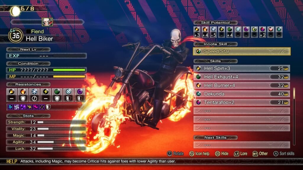 Hell Biker Stats SMT 5 Venegeance