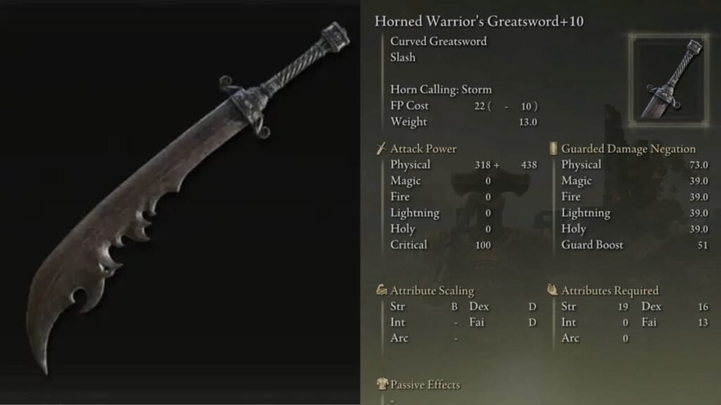 Horned Warriors Greatsword Shadow of the Erdtree