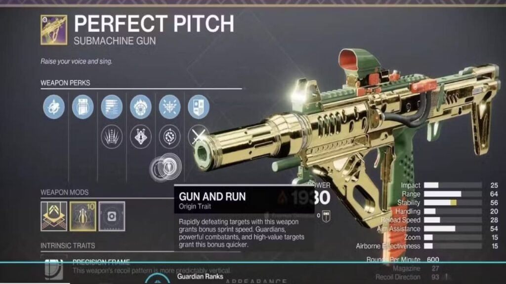 Perfect Pitch stats and perks