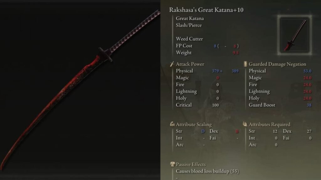 Rakshasa's Great Katana Shadow of the Erdtree