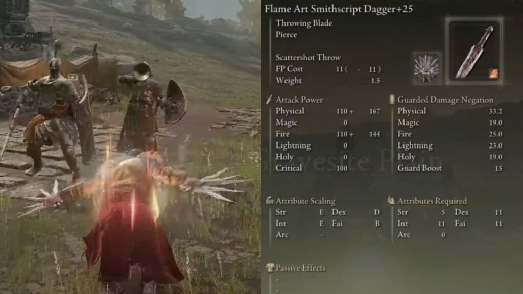 The Flame Burst Throwing Dagger build