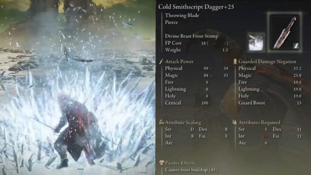 The Frostbite Throwing Dagger build
