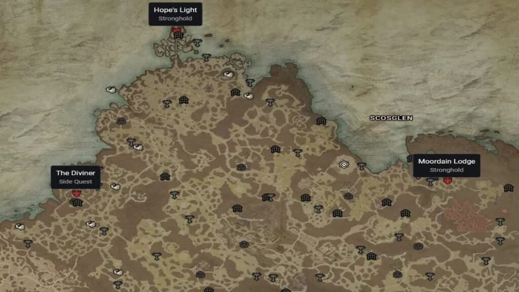 Diablo 4 Scosglen Stronghold Locations