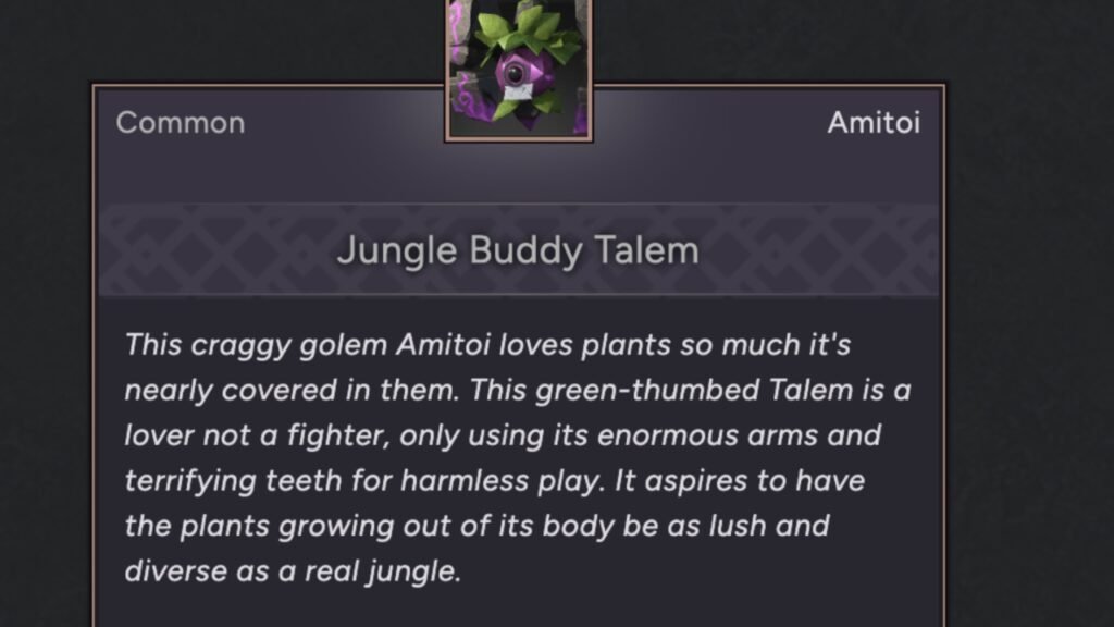 Jungle Buddy Talem Amitoi