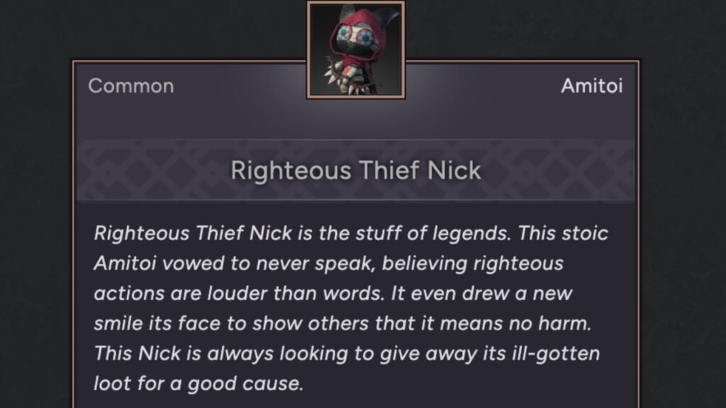 Righteous Thief Nick Amitoi