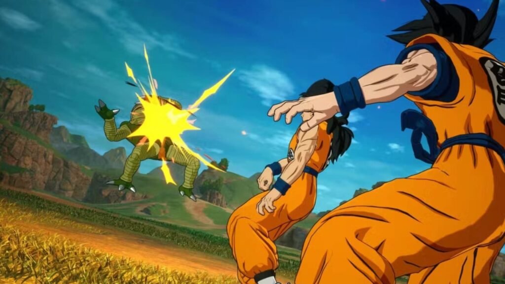 Goku saves Yamcha Sparking Zero