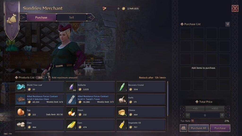 Sundries merchant Throne and Liberty