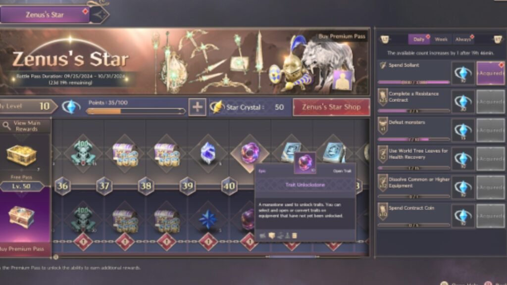 Trait Unlockstones Throne and Liberty