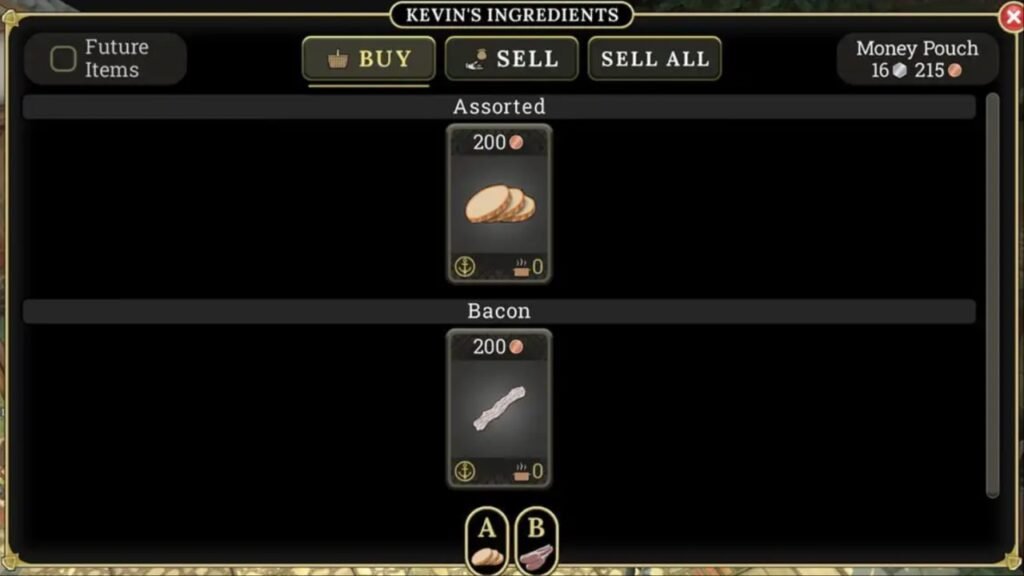 Buy Bread and Bacon in Brighter Shores