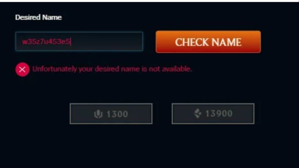 LoL Name Currently Unavailable error