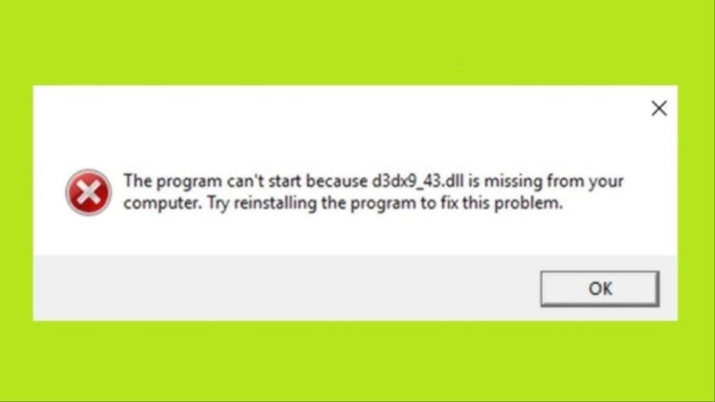 LoL The program can’t start because d3dx9_43.dll is missing from your computer