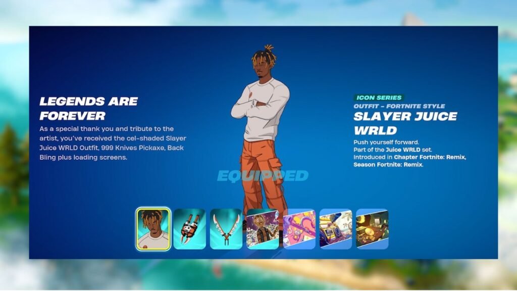 Juice WRLD skin in Fortnite