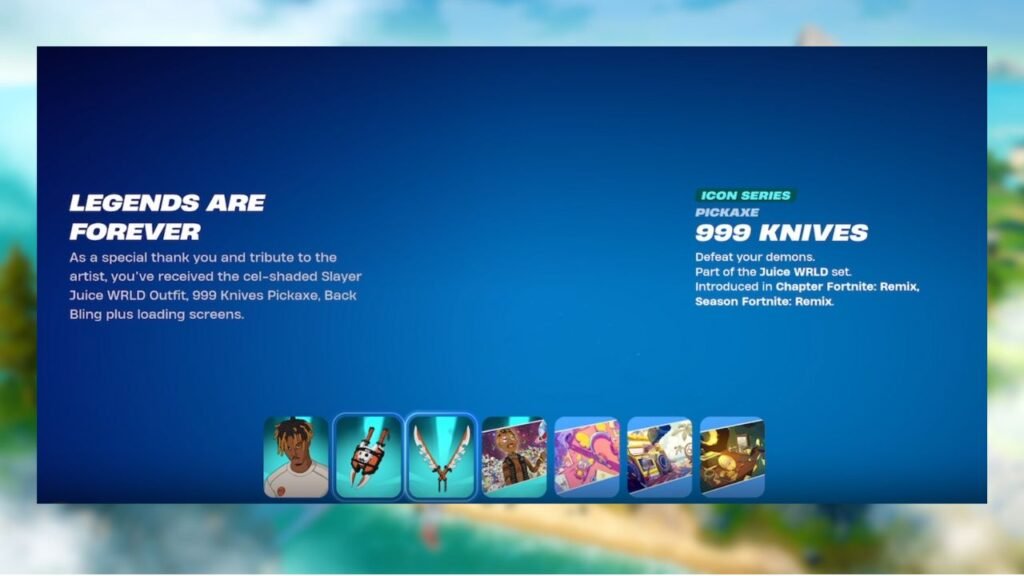 Free Juice WRLD cosmetics in Fortnite