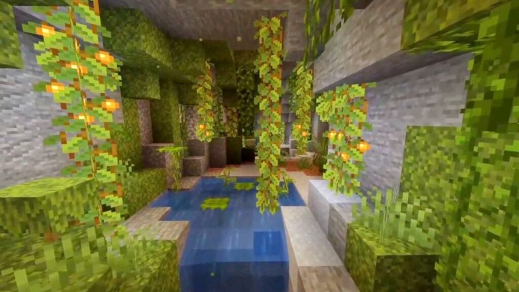 Lush cave in Minecraft