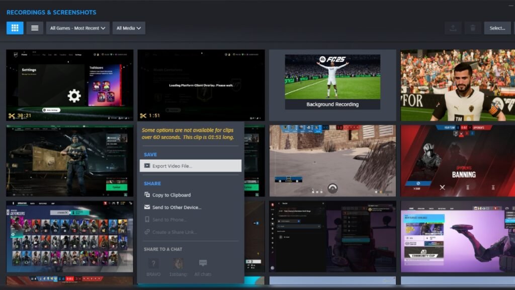 Saving recorded clip via Steam