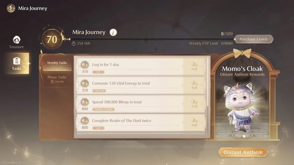 Mira Journey Infinity Nikki battle pass