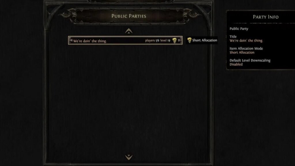 Public Parties Path of Exile 2