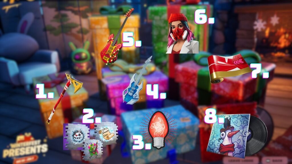 Winterfest 2024 presents in Fortnite