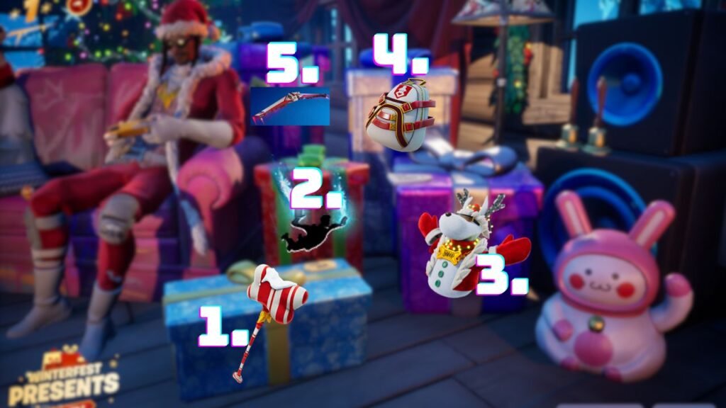 Winterfest 2024 presents in Fortnite