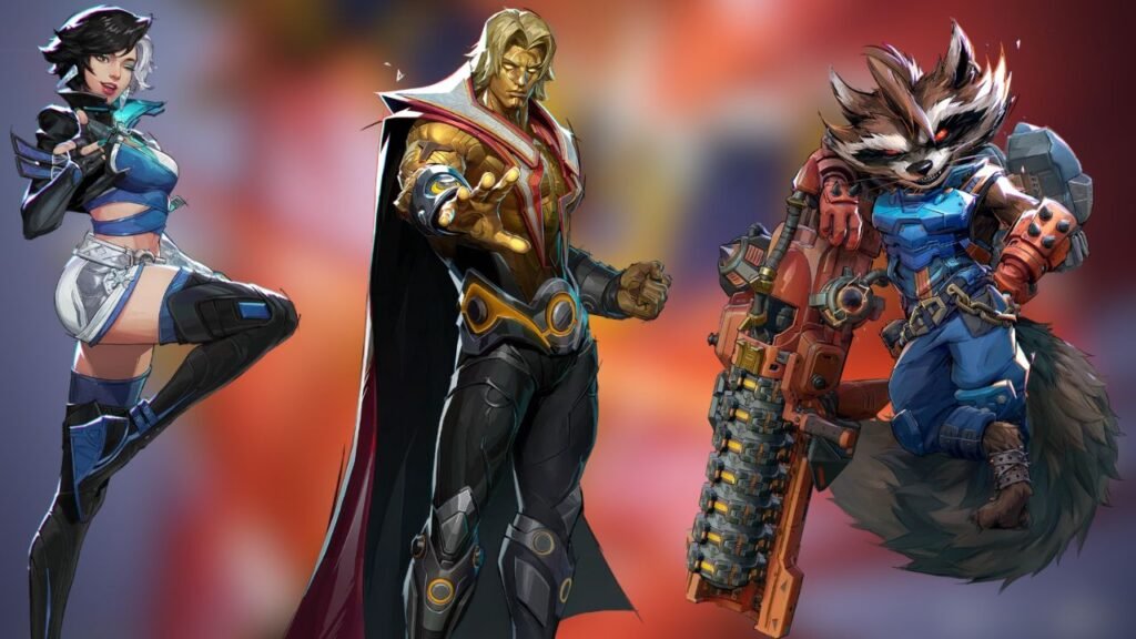 Luna Snow, Adam Warlock, and Rocket Raccoon in Marvel Rivals