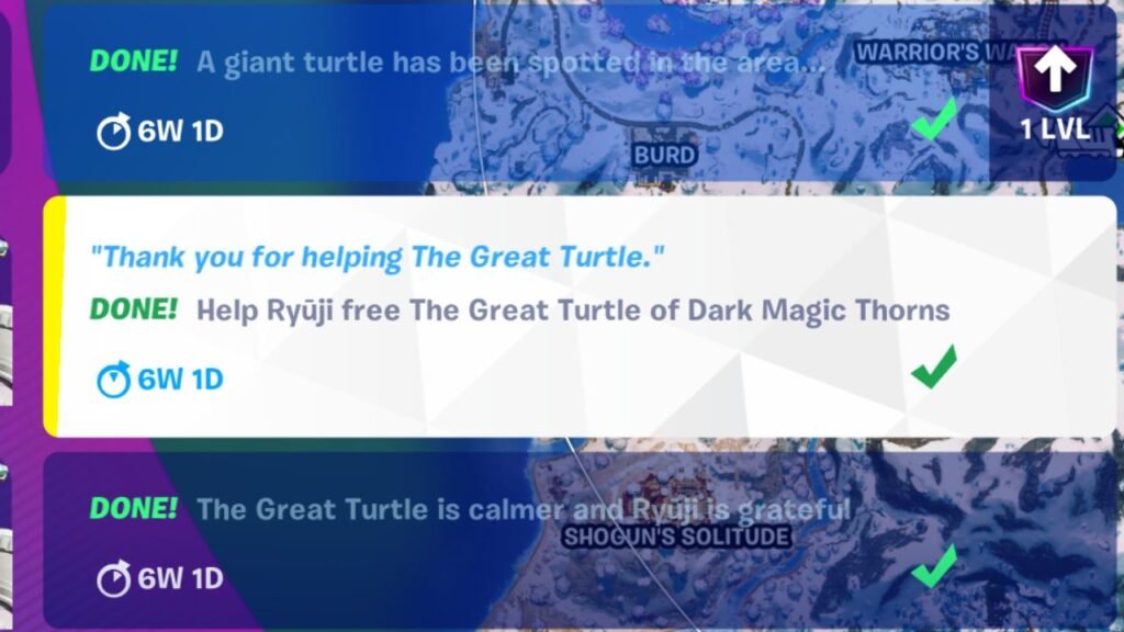 The Great Turtle questline in Fortnite