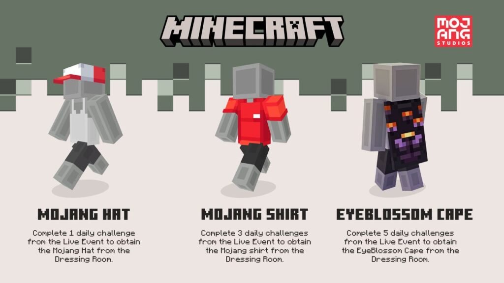 Rewards available in the Eerie Mojang Office Party event