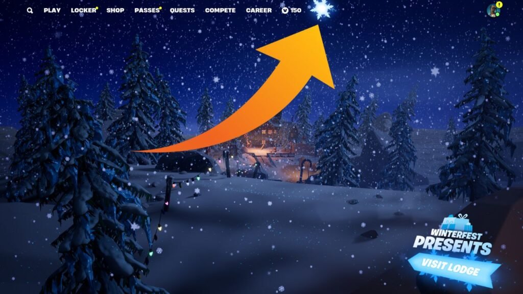 Option to access Winterfest lodge in Fortnite