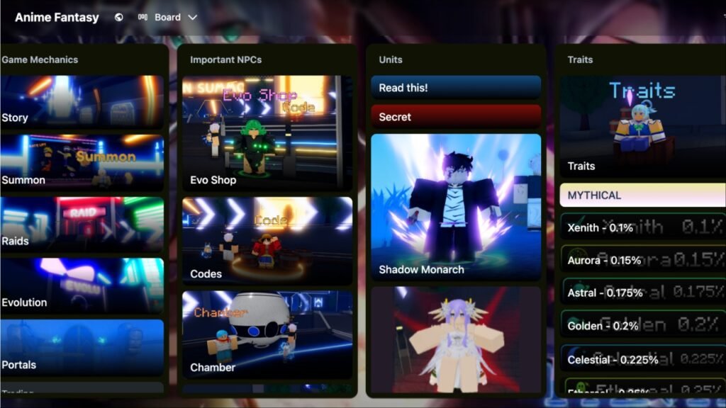 Anime Fantasy Trello