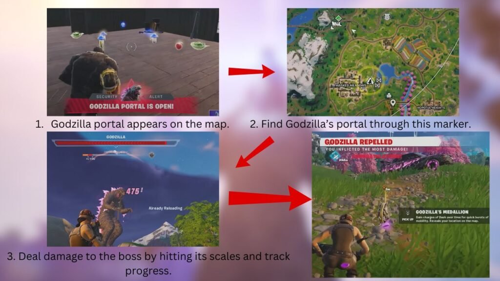Steps to get the Godzilla Medallion in Fortnite