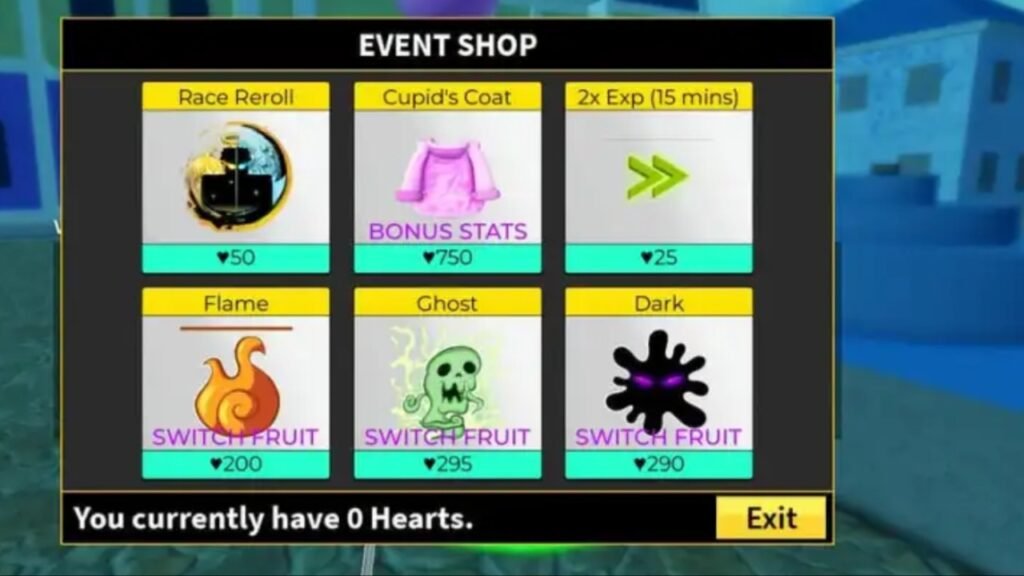 2025 Valentine Event shop Blox Fruits