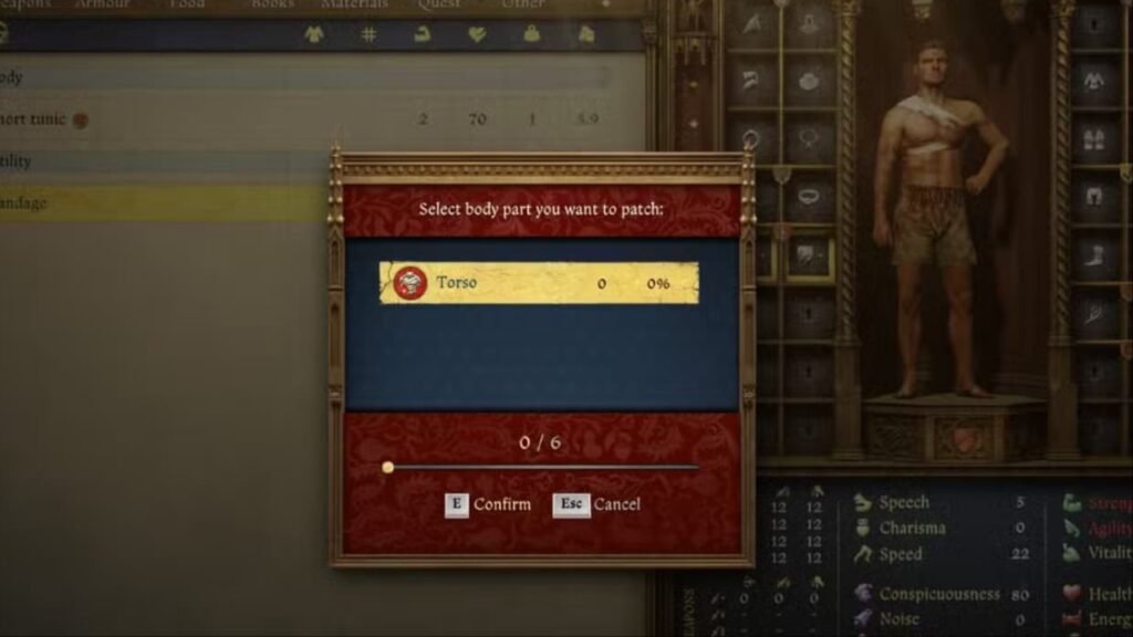 Applying bandage Kingdom Come Deliverance 2