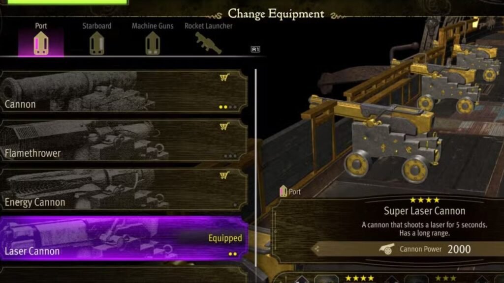 Change Goromaru's equipment in Pirate Yakuza