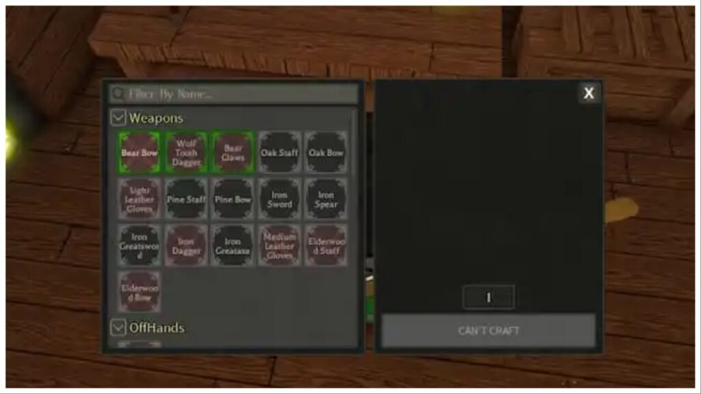 Crafting table Rune Slayer