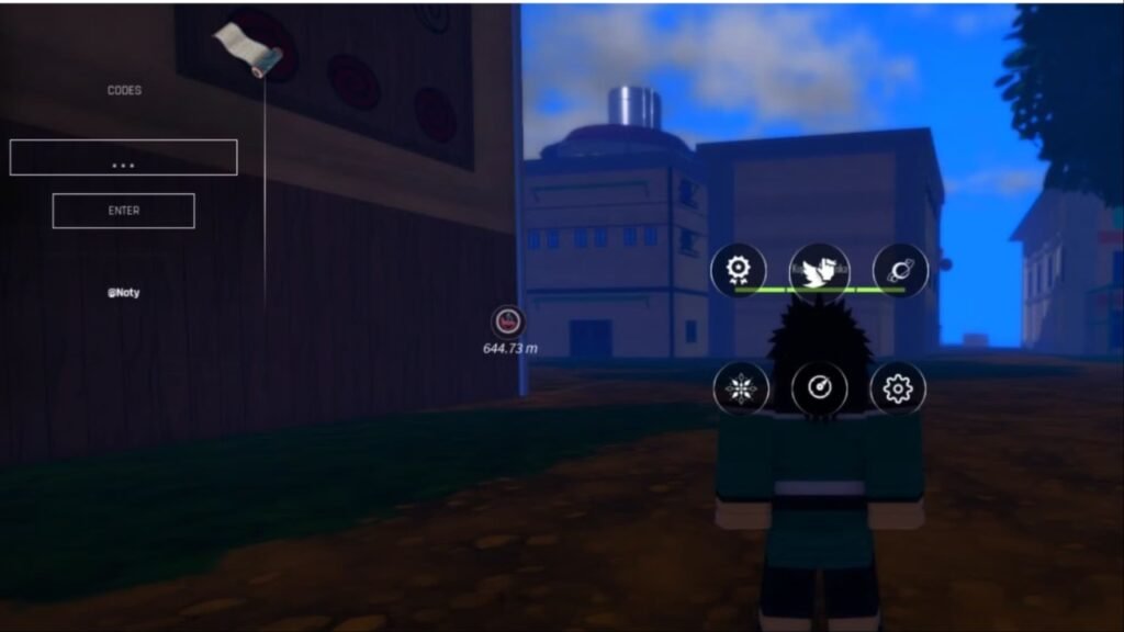 Inputting redeem codes in Ninja Time