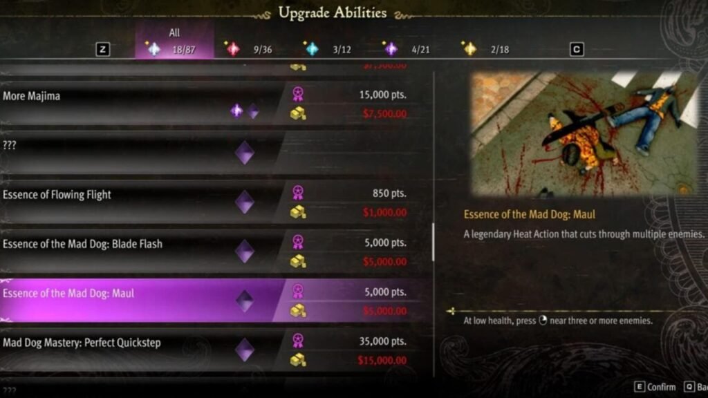 Majima's Essence of the Mad Dog Maul heat action
