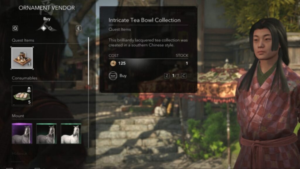 Buy and Sell items in AC Shadows