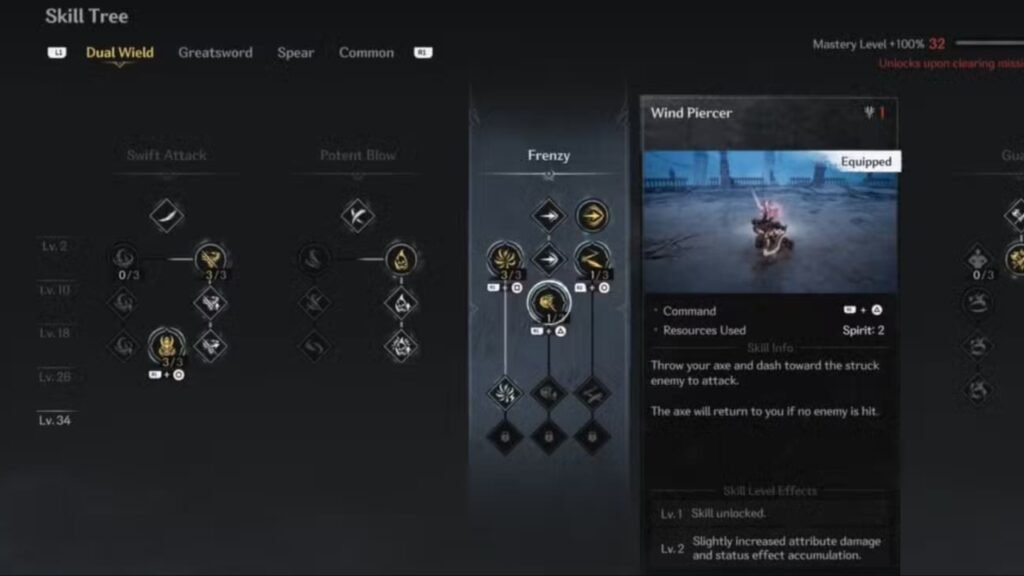 Dual Wield Skill Tree in The First Berserker Khazan