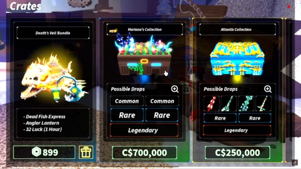 Get Mariana's Crate Collection to get Scylla Rod in Fisch
