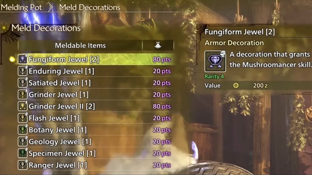 Melding Decorations in Monster Hunter Wilds