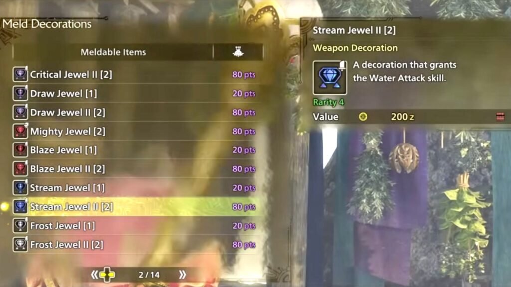Melding specific Decorations in Monster Hunter Wilds