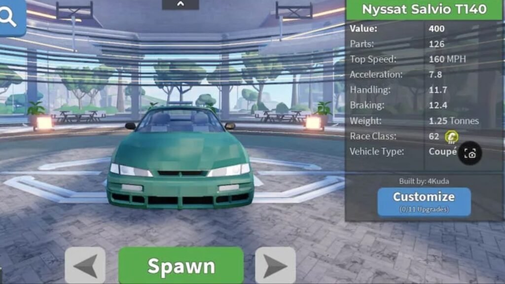 Spawn the Nyssat Salvio T140 for the Mega Hunt event in Car Crushers 2